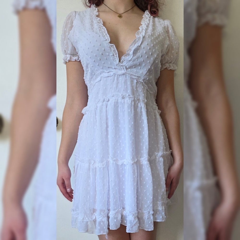 Justify Swiss Dot Open Back Dress Sz M